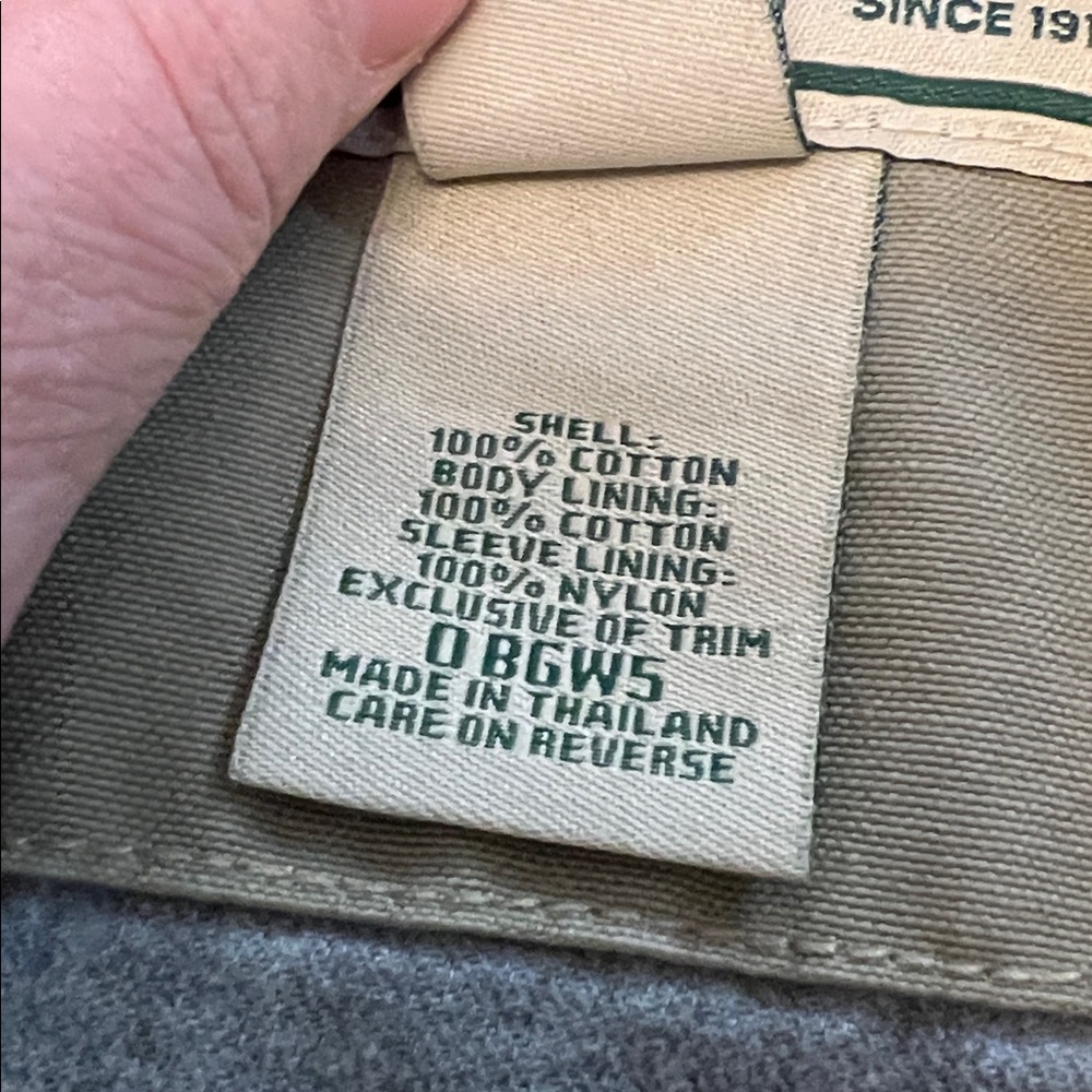L.L.BEAN MENS COTTON TAN BARN COAT WITH CORDUROY COLLAR SIZE LARGE - Picture 10 of 12